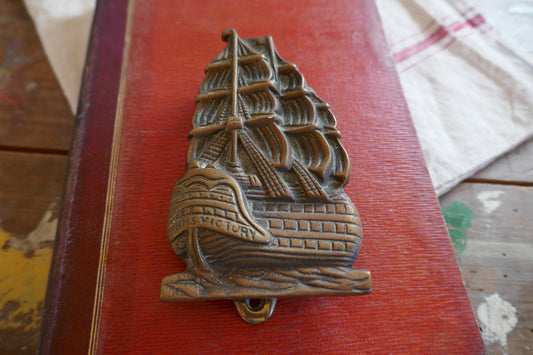 Vintage Large Brass Door Knocker -  Ship Door Knocker - Antique Door Knocker - Brass door knocker - Nautical  Knocker - Gallion Door Knocker