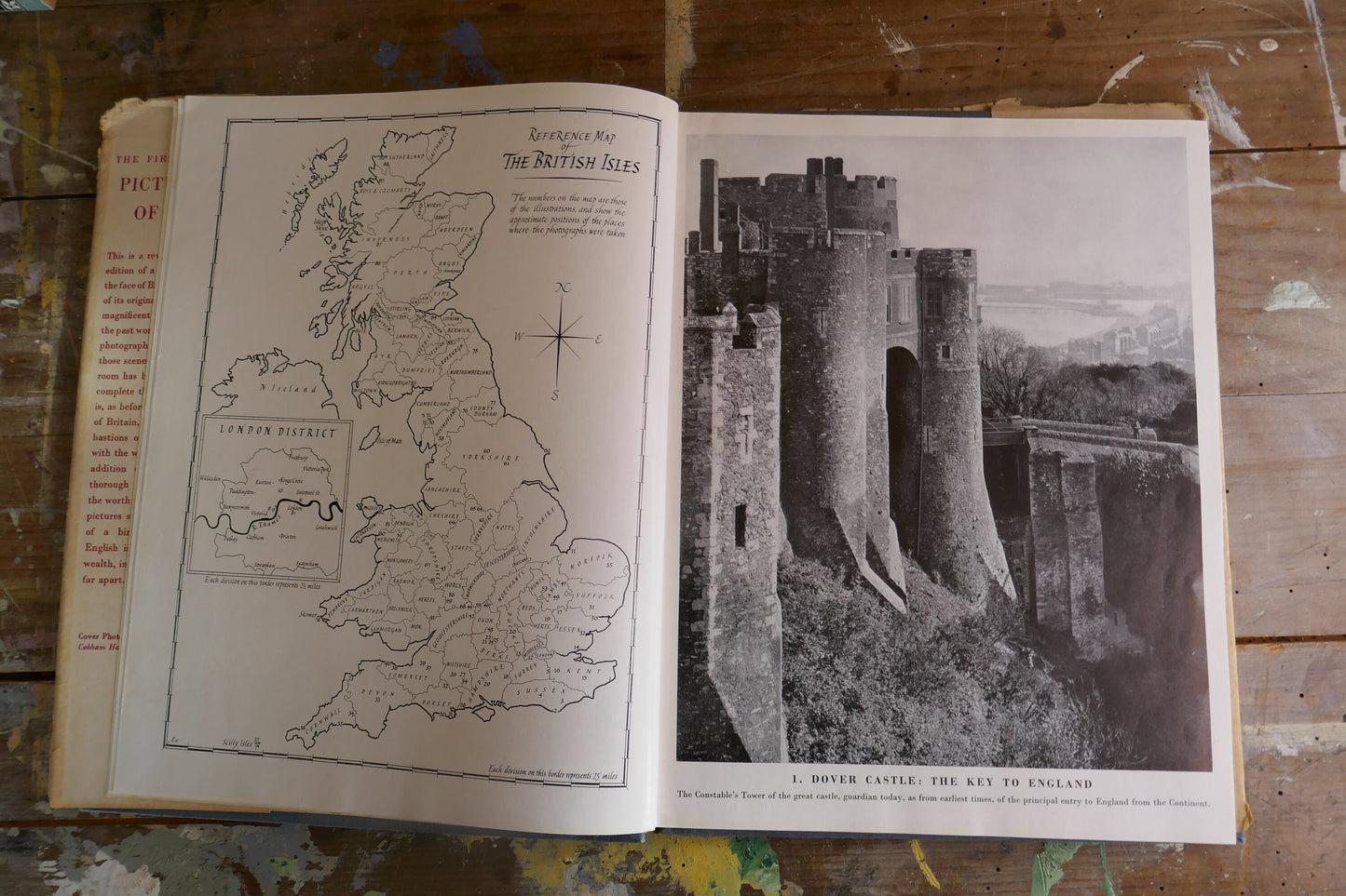 Vintage England Guide Book - Picture Guide Book - English Book - England Map - British guide book - Vintage Maps - Map Book - Photo book