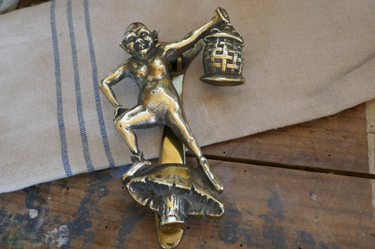 Vintage Brass Door Knocker - Pixie Door Knocker - Brass door knocker - Pixie brass door knocker - door hardware - fairy door knocker