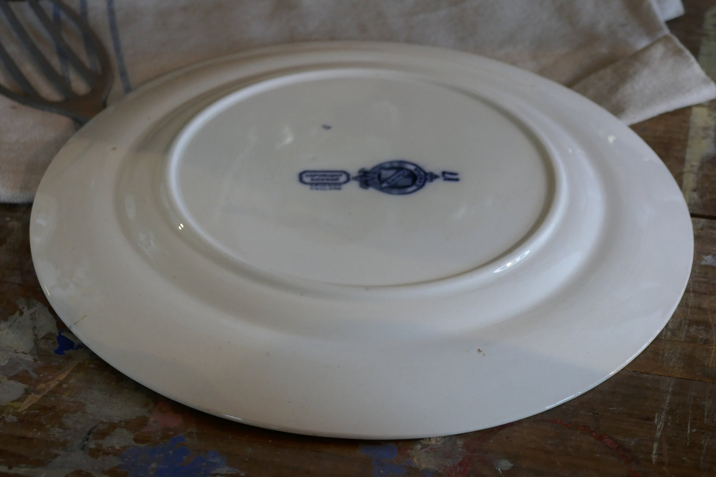 Antique Ironstone English Blue and White - Antique Blue and White Plate - blue and white English Ironstone - Farmhouse Decor - Platter