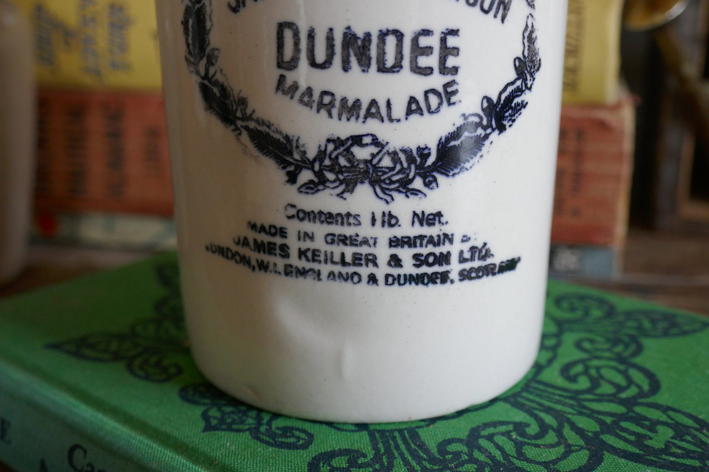 English Advertising Pot - Marmalade Jar - Dundee Marmalade - Antique Marmalade jar - Jam Jar - Kieller Jar - Antique  Advertising Crock