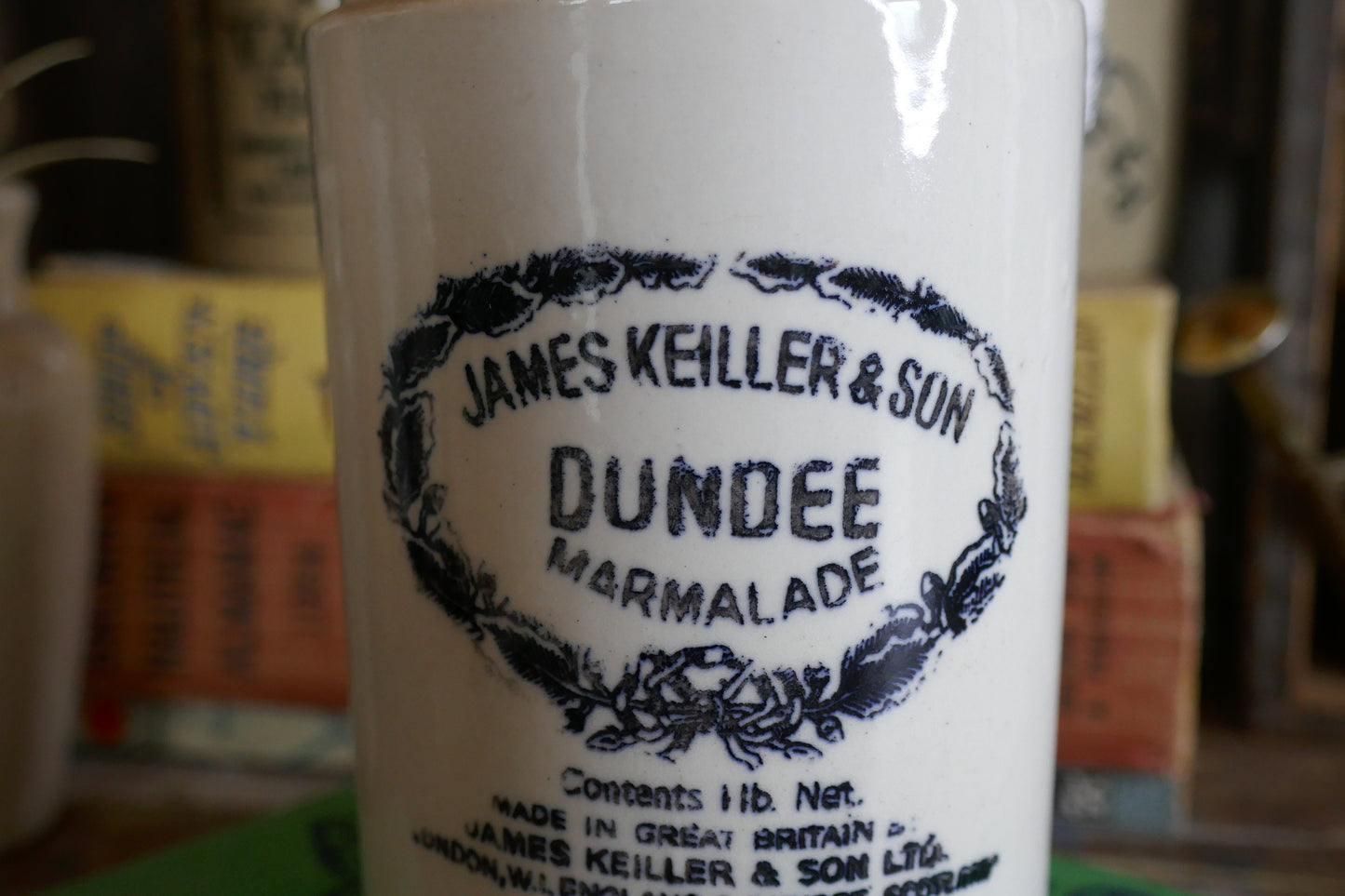 English Advertising Pot - Marmalade Jar - Dundee Marmalade - Antique Marmalade jar - Jam Jar - Kieller Jar - Antique  Advertising Crock