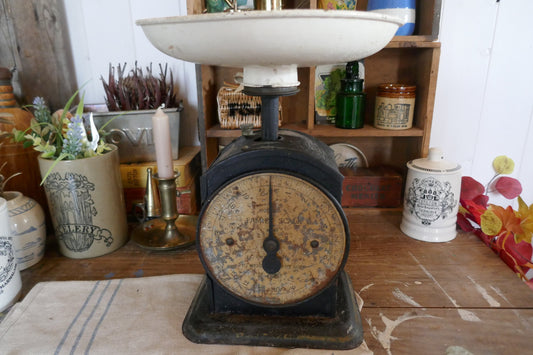 Vintage Scale -Rare Hughes Salter Scale - Rustic Scale - Vintage Scales - Farmhouse Decor - Salter Household Scales - Vintage Kitchen scale