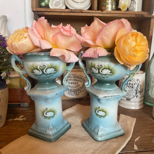 Vintage Urns - Cornish Pottery - Vintage Flower Vases - Vintage Mantle Decor - Vintage Mantle Vases - Mantle Urns - Flower Urns - Flower Pot