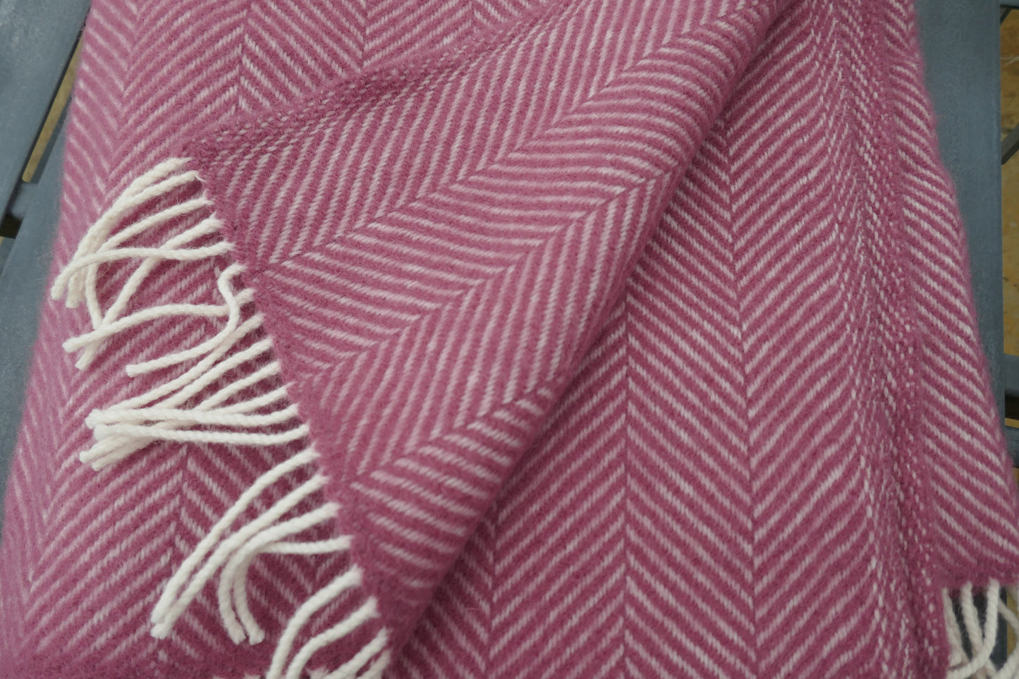 Herringbone Wool Blanket - Blanket - Wool Blanket - Pastel Blanket - Vintage Woollen Blanket - Picnic Rug - Throw - Picnic Blanket -Wool Rug