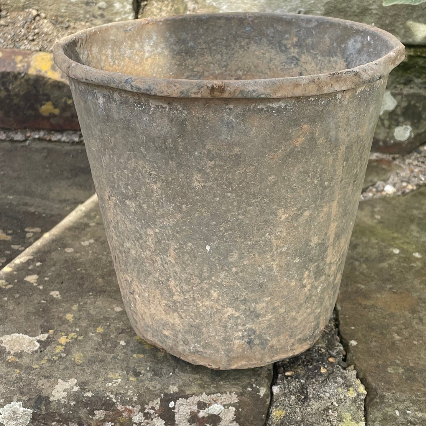 Rustic Zinc Flower Bucket - Vintage Metal Garden Planter - Vintage Galvanised Zinc Planter - Vintage Planter - Metal Planter - Metal Pot