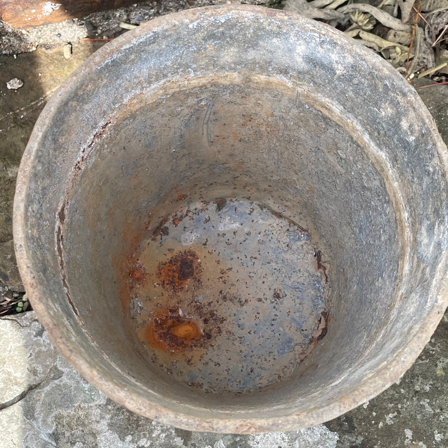 Rustic Zinc Flower Bucket - Vintage Metal Garden Planter - Vintage Galvanised Zinc Planter - Vintage Planter - Metal Planter - Metal Pot