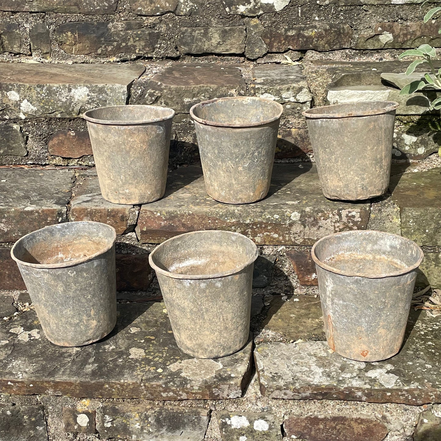 Rustic Zinc Flower Bucket - Vintage Metal Garden Planter - Vintage Galvanised Zinc Planter - Vintage Planter - Metal Planter - Metal Pot