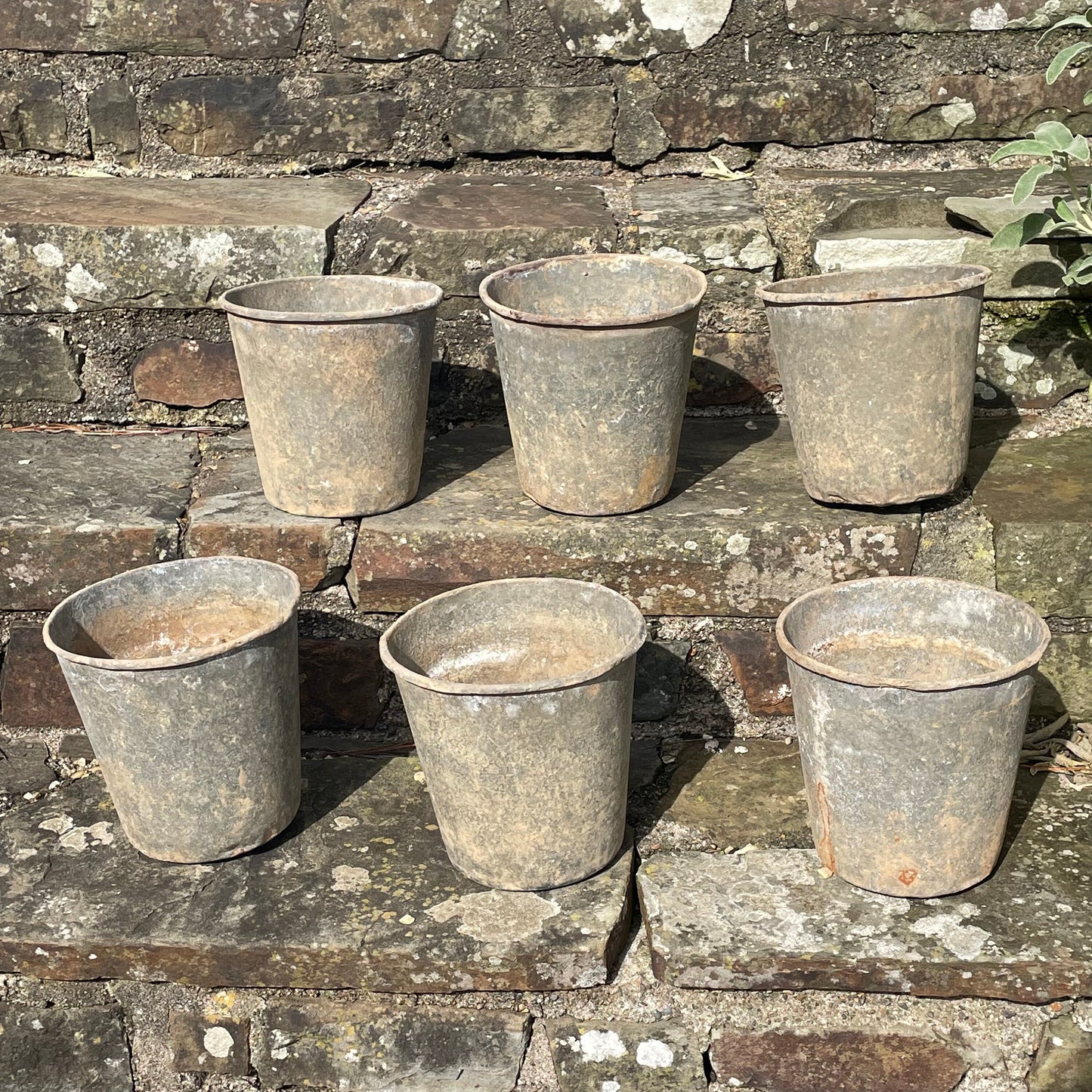 Rustic Zinc Flower Bucket - Vintage Metal Garden Planter - Vintage Galvanised Zinc Planter - Vintage Planter - Metal Planter - Metal Pot