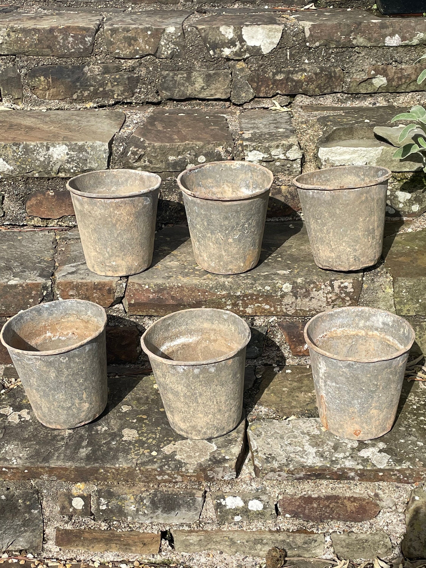 Rustic Zinc Flower Bucket - Vintage Metal Garden Planter - Vintage Galvanised Zinc Planter - Vintage Planter - Metal Planter - Metal Pot