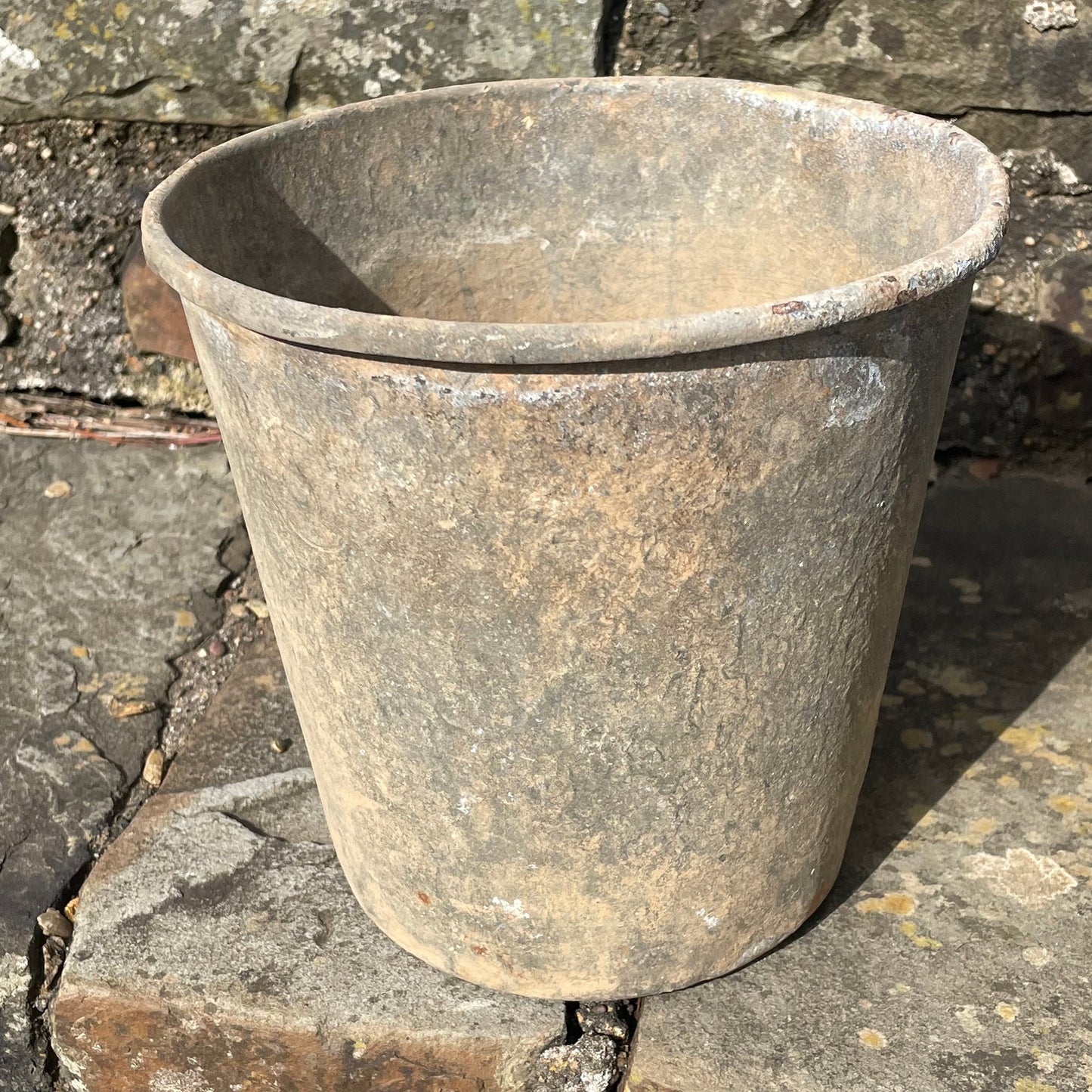 Rustic Zinc Flower Bucket - Vintage Metal Garden Planter - Vintage Galvanised Zinc Planter - Vintage Planter - Metal Planter - Metal Pot