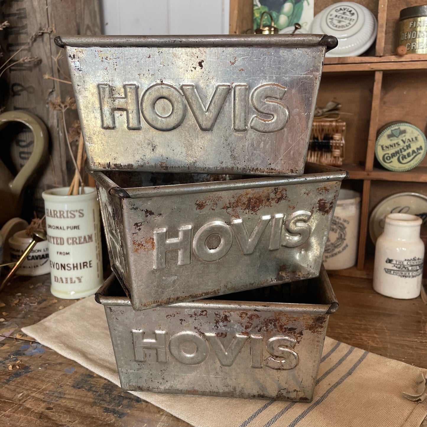 Salvaged Vintage Hovis Loaf Tin - Circa 1950s - Herb Planter - Vintage Planter - Planter - Vintage Loaf Pan - Baking Pan - Hovis Loaf Tin