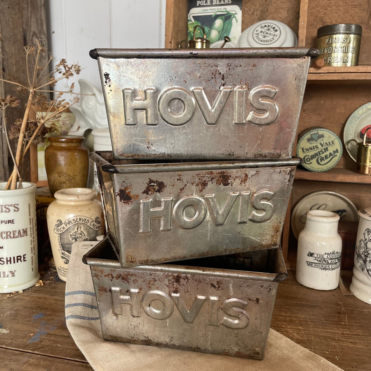 Salvaged Vintage Hovis Loaf Tin - Circa 1950s - Herb Planter - Vintage Planter - Planter - Vintage Loaf Pan - Baking Pan - Hovis Loaf Tin