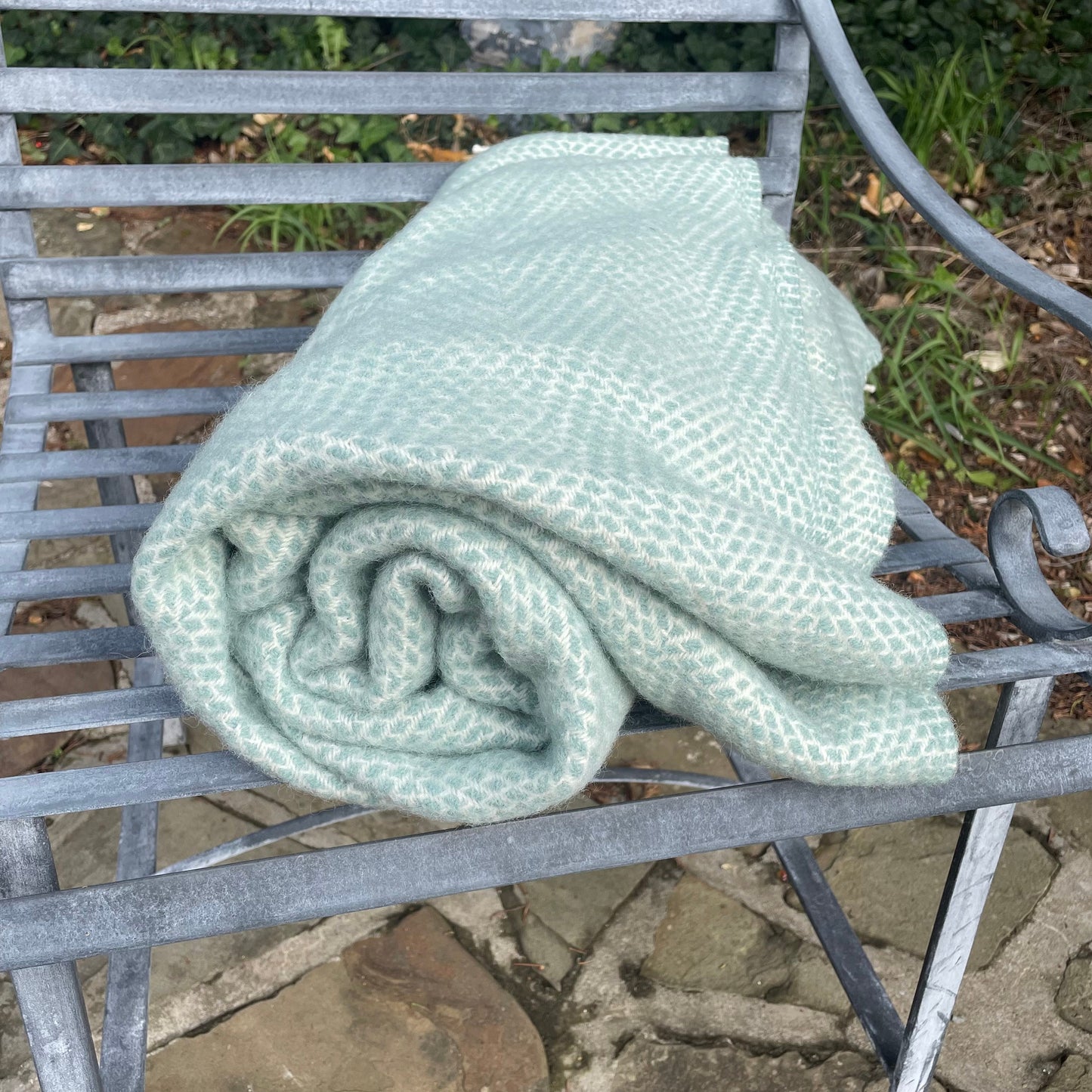 Green Wool Blanket - Blanket - Wool Blanket - vintage Blanket - Vintage Woollen Blanket - Picnic Rug - Throw - Picnic Blanket - Wool Rug