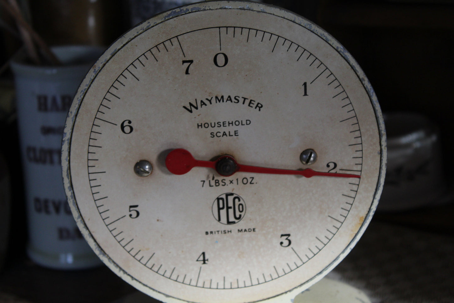 Vintage Pastel Cream Kitchen Scales - Waymaster Brand -  White Kitchen Scale - Vintage Scale - Rustic Scale - English Scale - Kitchen Scales