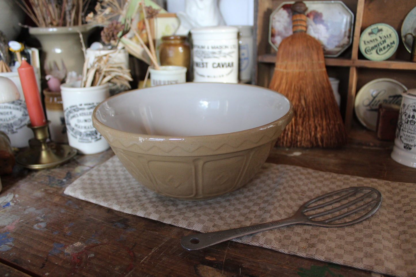 Vintage Mixing Bowl - Stoneware Mixing Bowl - Vintage English Mixing Bowl - Farmhouse - Bowl - Stoneware Bowl - Mixing Bowl  Mason Cash bowl