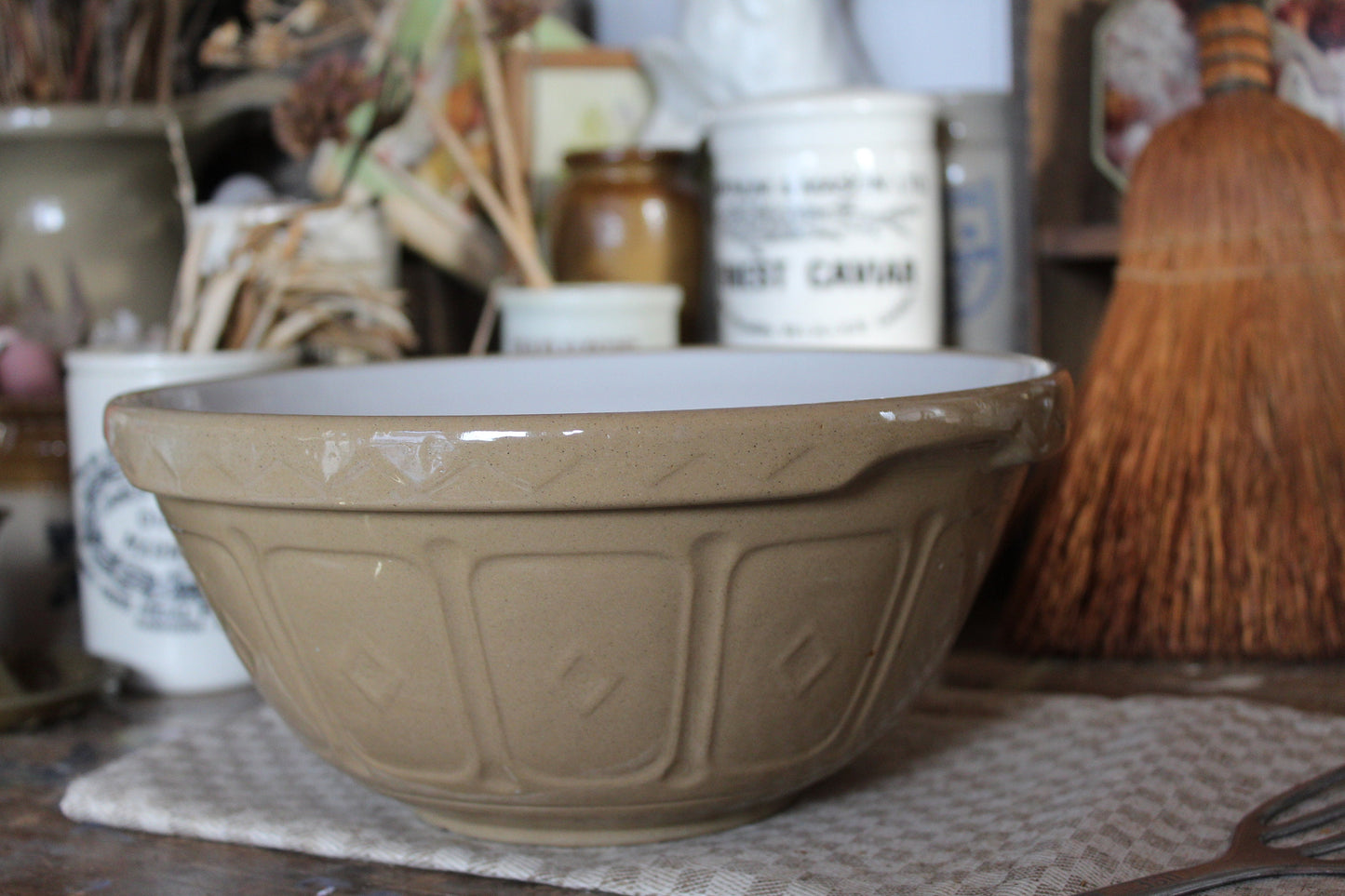 Vintage Mixing Bowl - Stoneware Mixing Bowl - Vintage English Mixing Bowl - Farmhouse - Bowl - Stoneware Bowl - Mixing Bowl  Mason Cash bowl