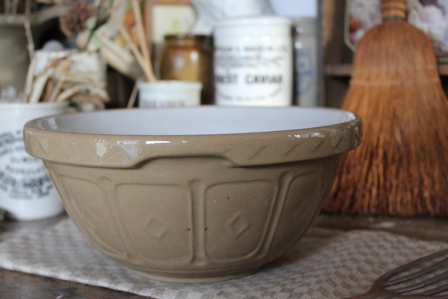 Vintage Mixing Bowl - Stoneware Mixing Bowl - Vintage English Mixing Bowl - Farmhouse - Bowl - Stoneware Bowl - Mixing Bowl  Mason Cash bowl