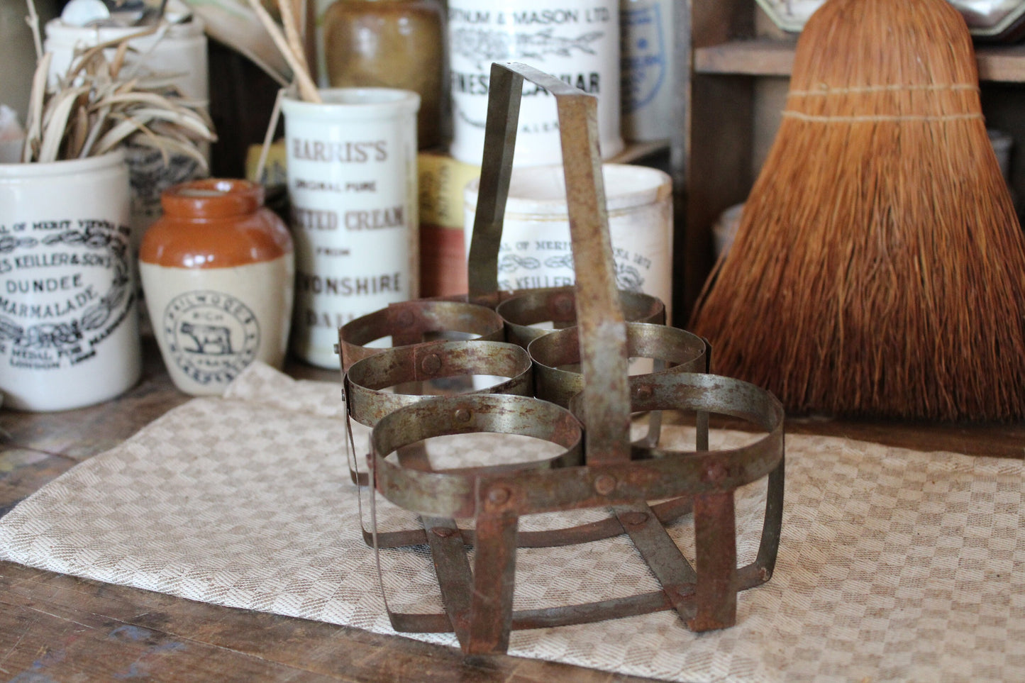 Vintage French Rustic Bottle Carrier, Egg Rack, Bottle Carrier, Bottle Rack, Small Bottle Storage, French Vintage, Vintage French Egg Holder