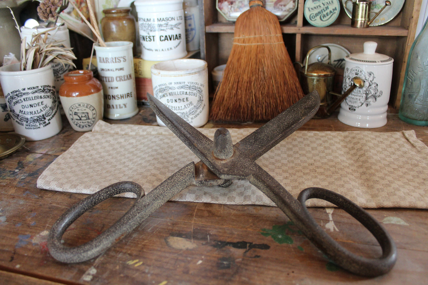 Antique tailors Shears, Huge Shears, Huge Antique Scissors, Antique Shears, Antique Scissors, Rustic Decor, Antique Drapers Scissors, Shears