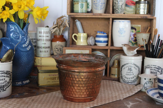 Vintage French Copper Planter, Vintage Copper Planter, Indoor Planter, Vintage Planter, Vintage Copper, Planter, Indoor plant pot, planter