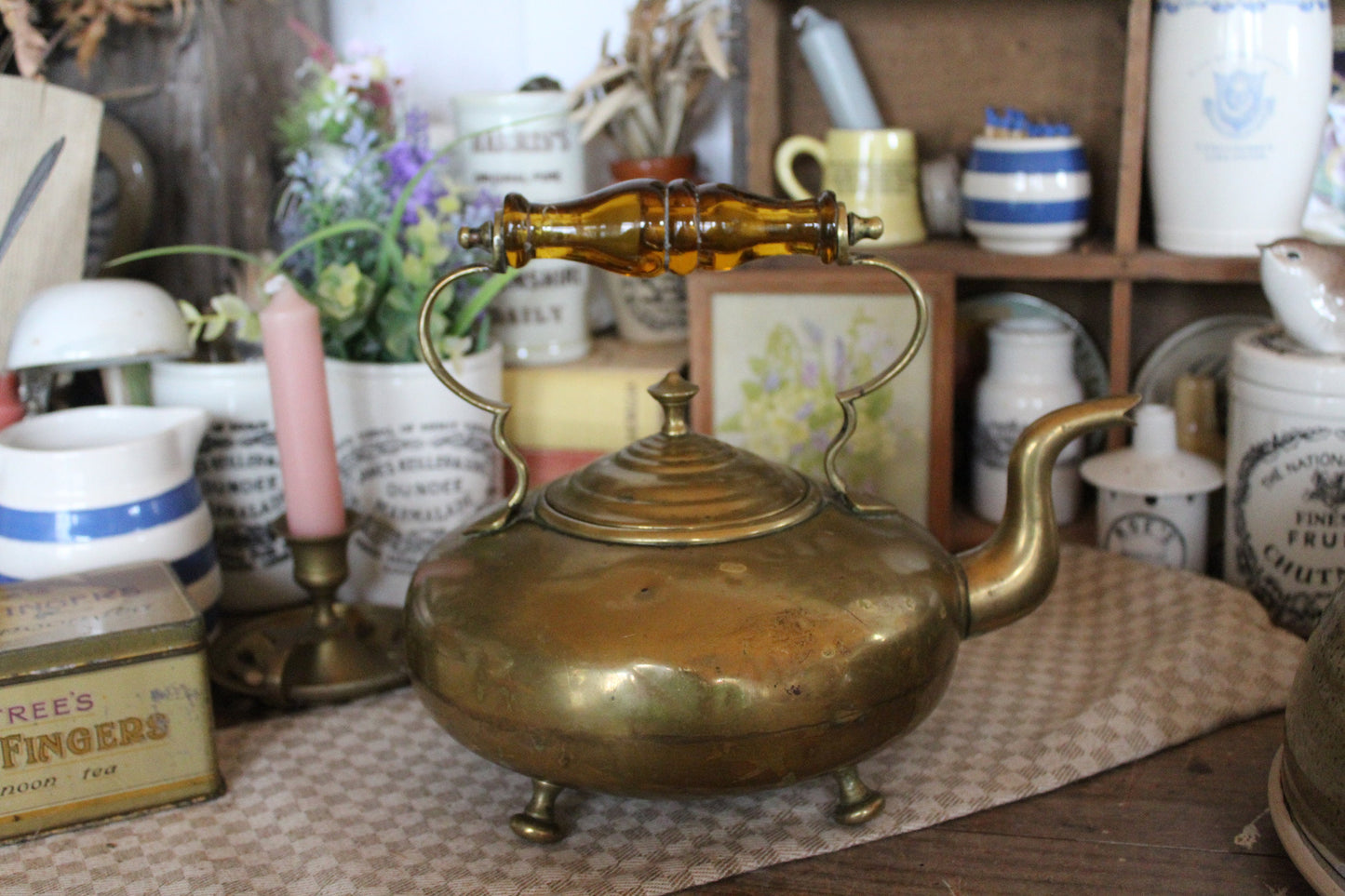 Antique Tea Kettle - Antique Brass Kettle, Copper Kettle, Antique Copper Tea Pot, Antique Copper, Tea pot, Copper stove Kettle, Teapot