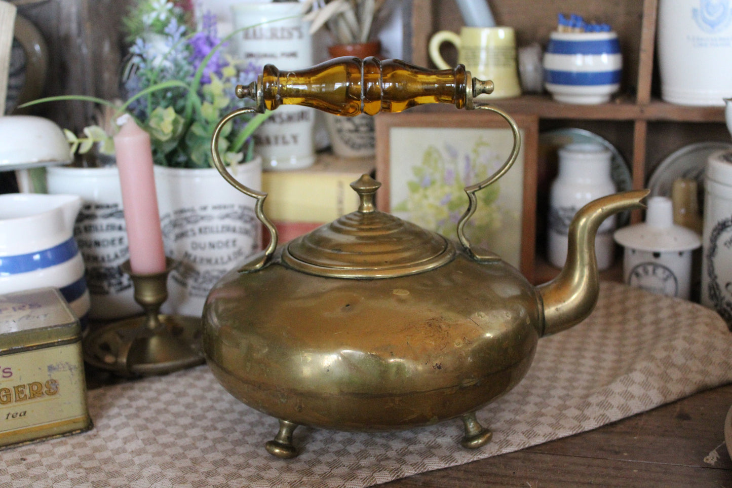 Antique Tea Kettle - Antique Brass Kettle, Copper Kettle, Antique Copper Tea Pot, Antique Copper, Tea pot, Copper stove Kettle, Teapot