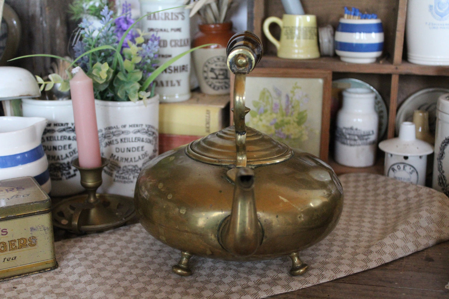 Antique Tea Kettle - Antique Brass Kettle, Copper Kettle, Antique Copper Tea Pot, Antique Copper, Tea pot, Copper stove Kettle, Teapot