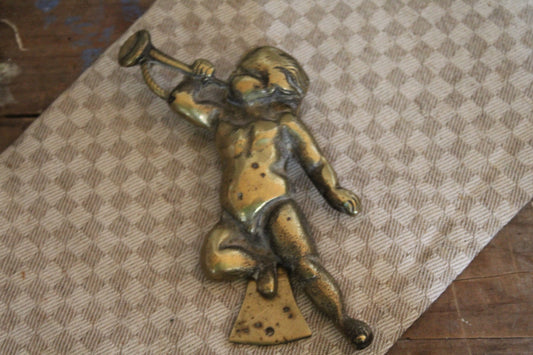 Vintage Brass Door Knocker - Angel Door Knocker - Antique Angel Door Knocker - Brass door knocker - Antique Brass Knocker - Cupid Knocker