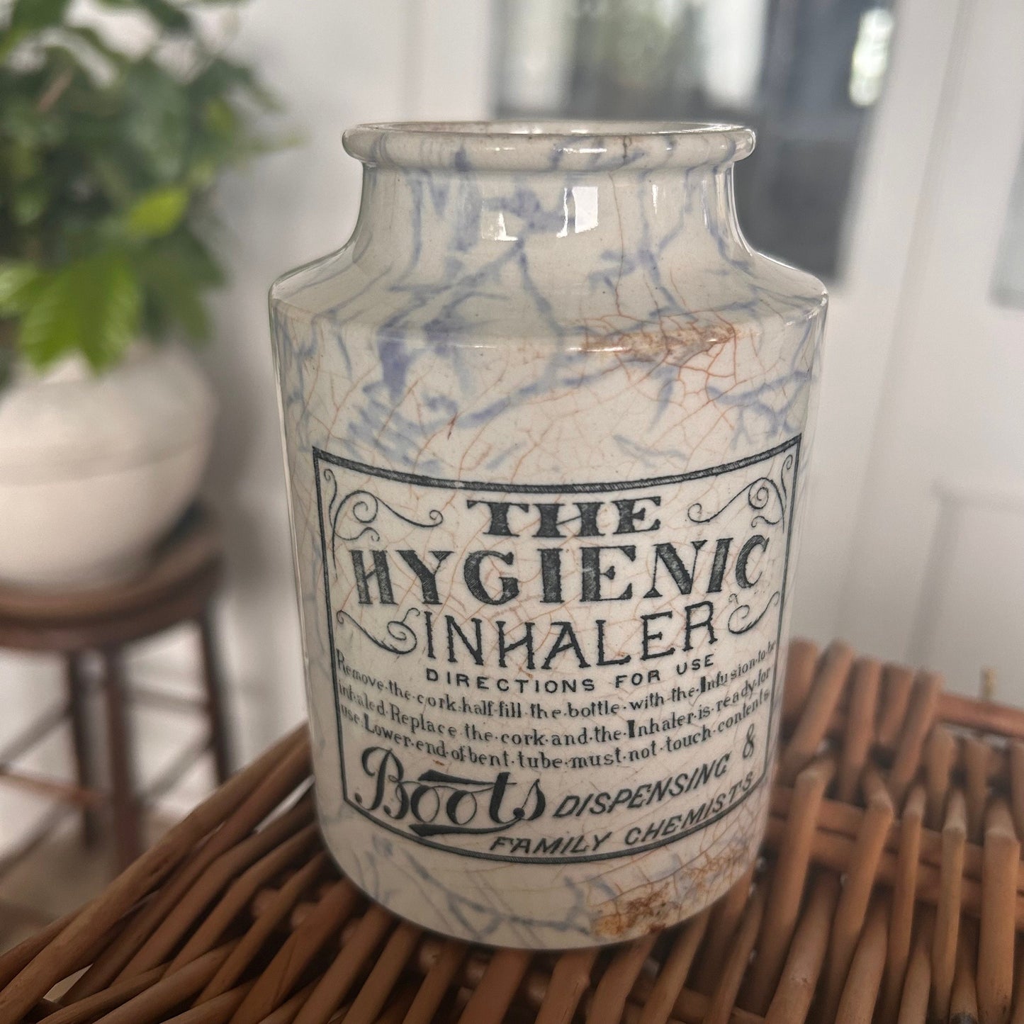 RARE Antique Boots Cash Chemist Antique Apothecary Pot - Antique Advertising Jar - Chemist Jar - boots the chemist Pot  - apothecary jar