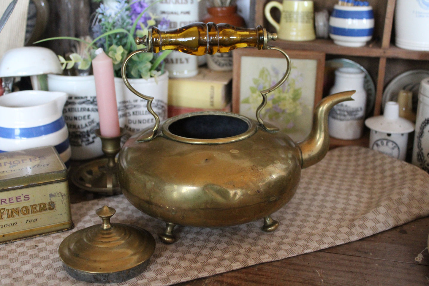 Antique Tea Kettle - Antique Brass Kettle, Copper Kettle, Antique Copper Tea Pot, Antique Copper, Tea pot, Copper stove Kettle, Teapot