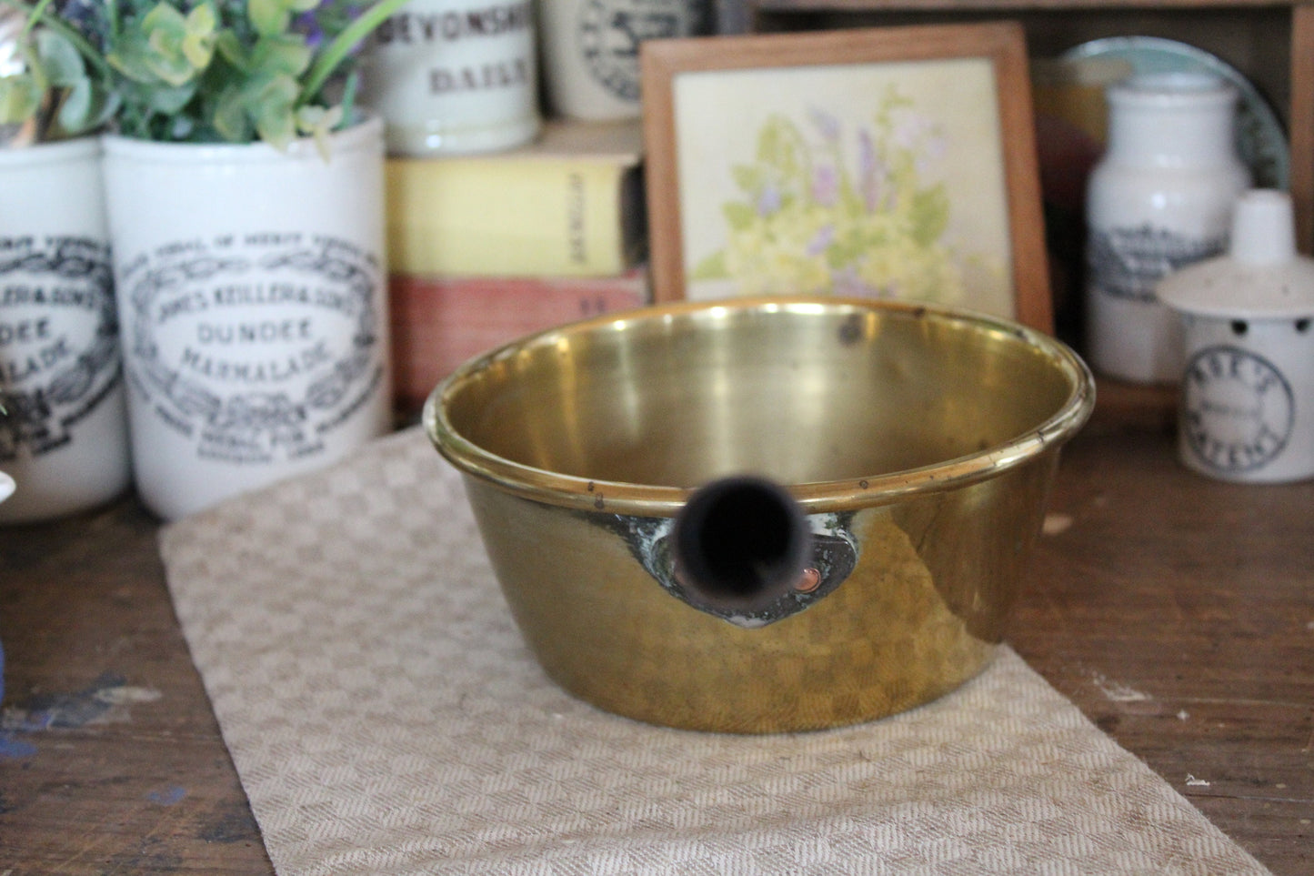 Antique Brass Pan - Antique Brass Sauce Pan - Antique Milk Pan - Antique Cookware - Antique Sauce Pan - Antique Skillet - Antique Pan