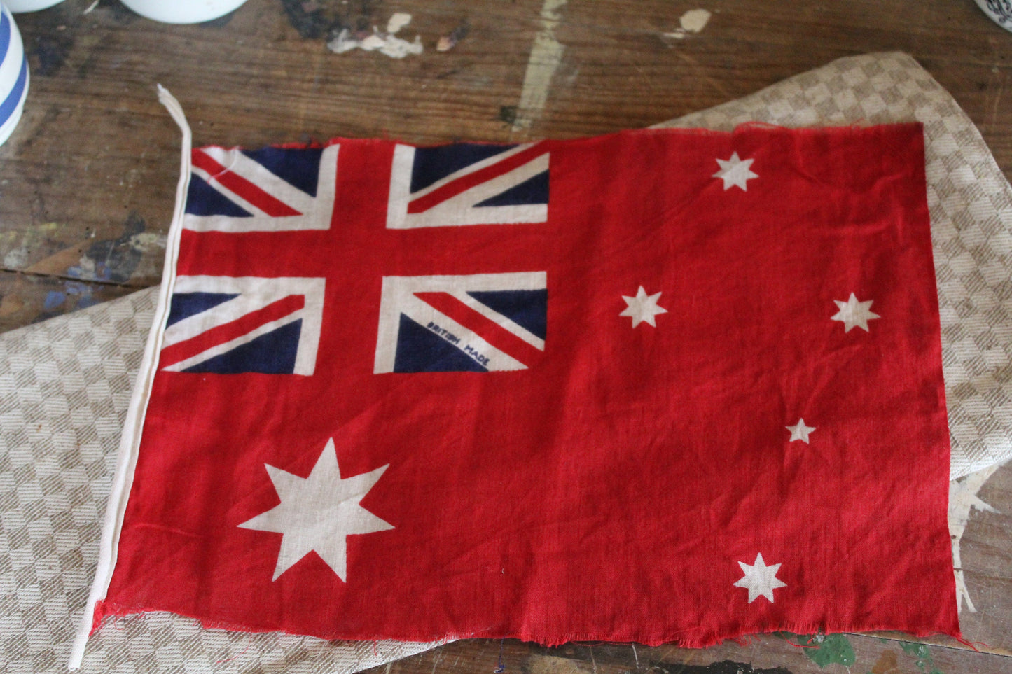 Mini Vintage Australian Flag - Australian Red Ensign Flag - Commonwealth Flag - Vintage Flag -British Made 1930s - British Flag -Union Jack