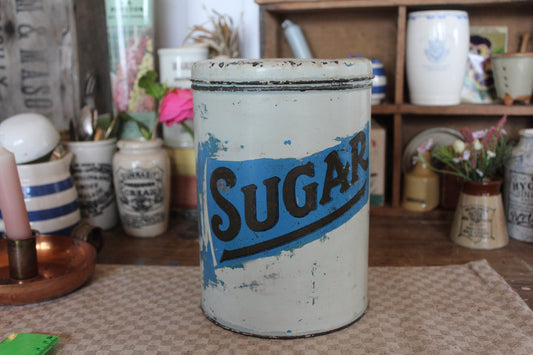 Vintage Storage Tin, Vintage Canister, Storage Tin, Tea Storage Tin, Rustic Tin, Kitchen decor, Kitchen Storage tins, Farmhouse, Tea Caddie