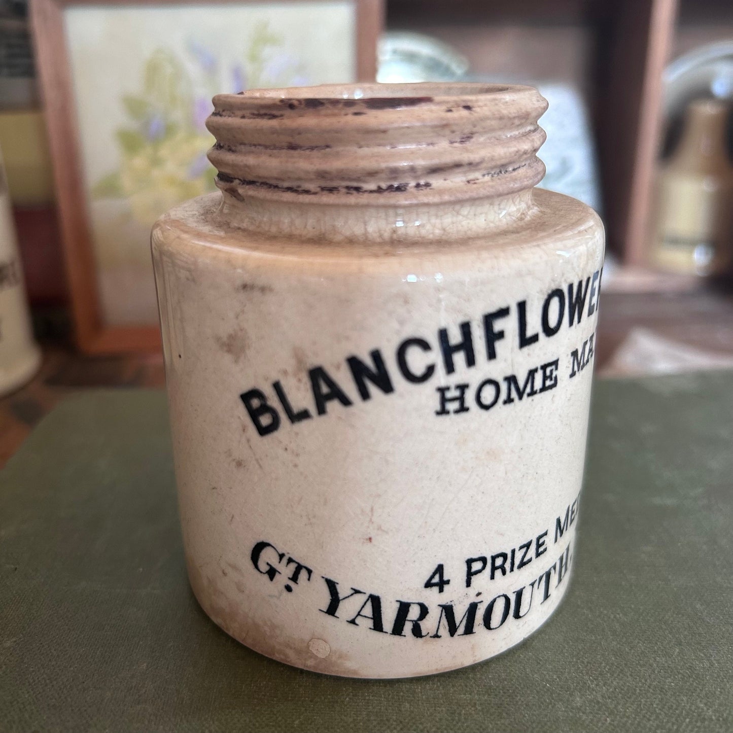 English Advertising Pot, Marmalade Jar, Ironstone Pot, Antique Marmalade jar, farmhouse, Kieller Jar, Advertising Crock, Dundee pot, jars