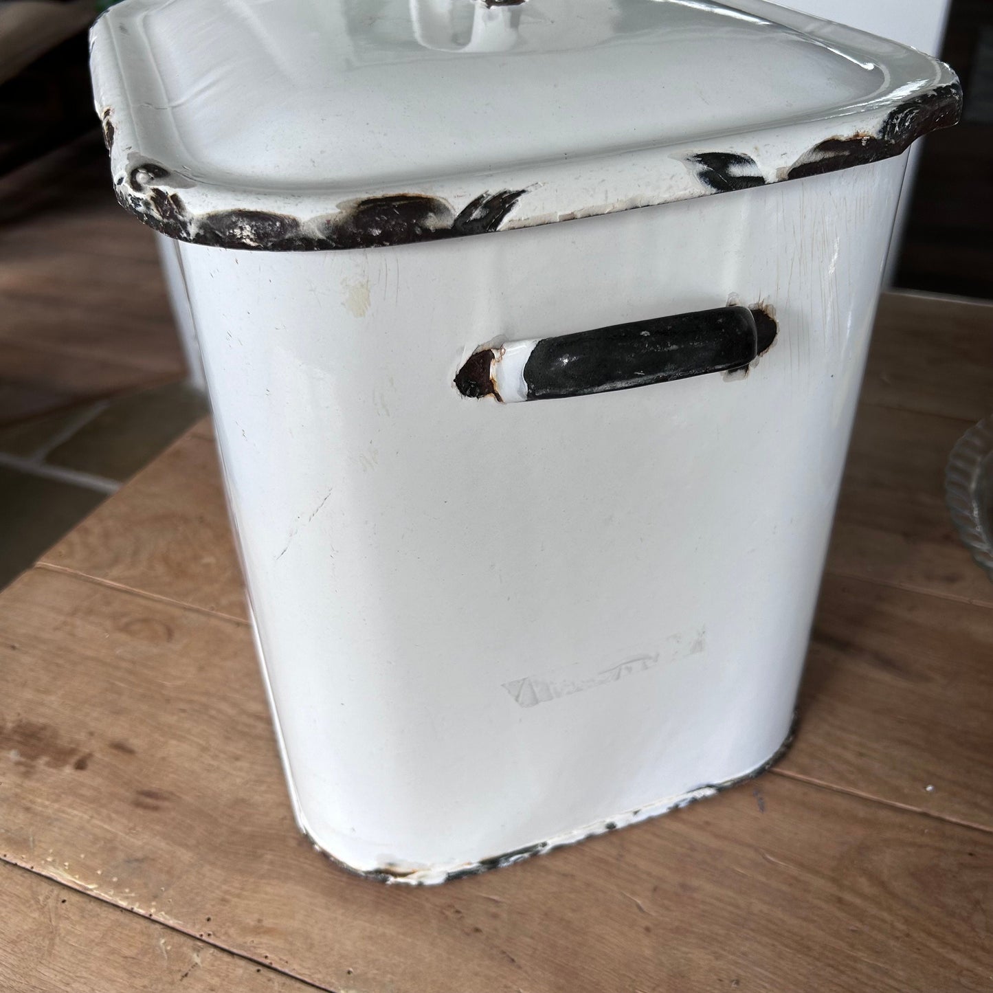 Vintage White Bread Box, White Enamel Bread Box, White Bread Bin, English Bread Box, English Enamel, Enamel Bread Box, White Enamel Canister