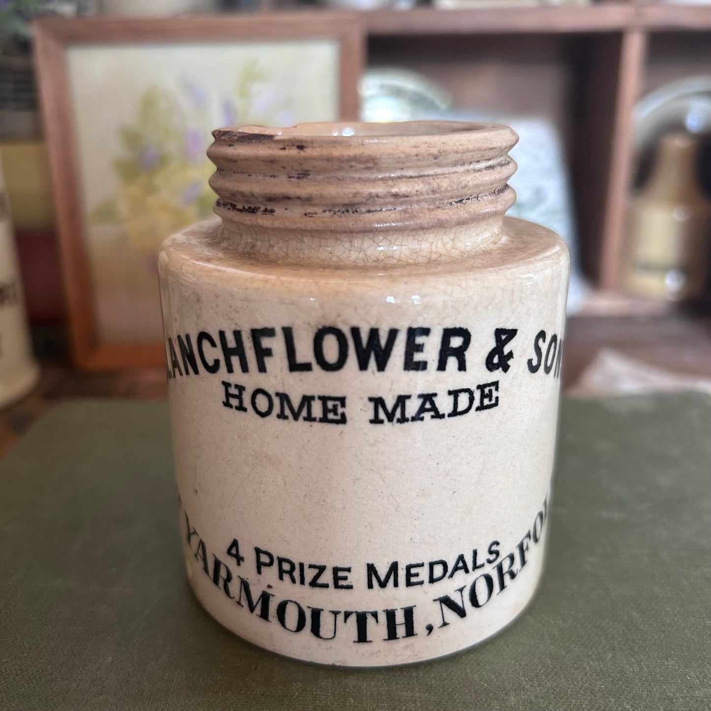 English Advertising Pot, Marmalade Jar, Ironstone Pot, Antique Marmalade jar, farmhouse, Kieller Jar, Advertising Crock, Dundee pot, jars