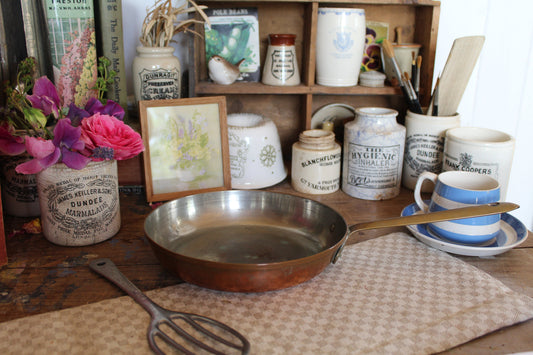 Vintage Copper Frying Pan, Vintage Frying Pan, Copper Pan, Vintage Copper Pan, Frying Pan, Vintage Kitchen Pans, Copperware, Farmhouse decor