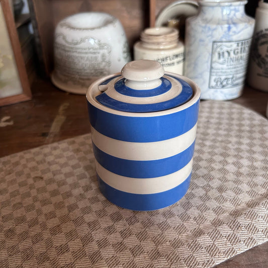 Cornishware Pretty Vintage Preserve Pot, Honey Pot, Jam Pot, Blue and white pot,  Vintage Honey Pot, Cornishware Pot, Cornishware canister