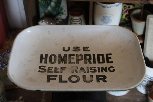 Rare Homepride Antique Scales, Homepride Advertising, Enamel Scale, Vintage Scale, Rustic Kitchen Scale, Antique Scale, English Scale, Scale