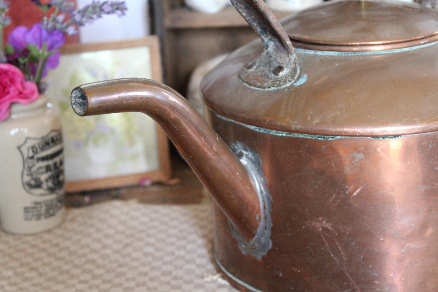 Copper Tea Kettle, Antique Copper Kettle, Copper Kettle, Antique Copper Tea Pot, Antique Copper, Tea pot, Copper stove Kettle, Teapot