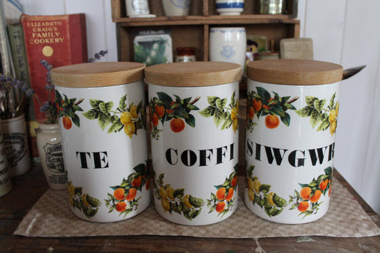 Rare Vintage Portmeirion Kitchen Canister, Vintage Welsh Portmeirion, Kitchen Canisters, Kitchen Storage Jars, Storage jar, Rare Portmeirion