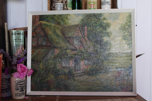 Vintage English Oil Painting, Oil Painting, English Painting, Wall Decor, Vintage English Painting, Old Oil Panting, Oil Planting, Cottage