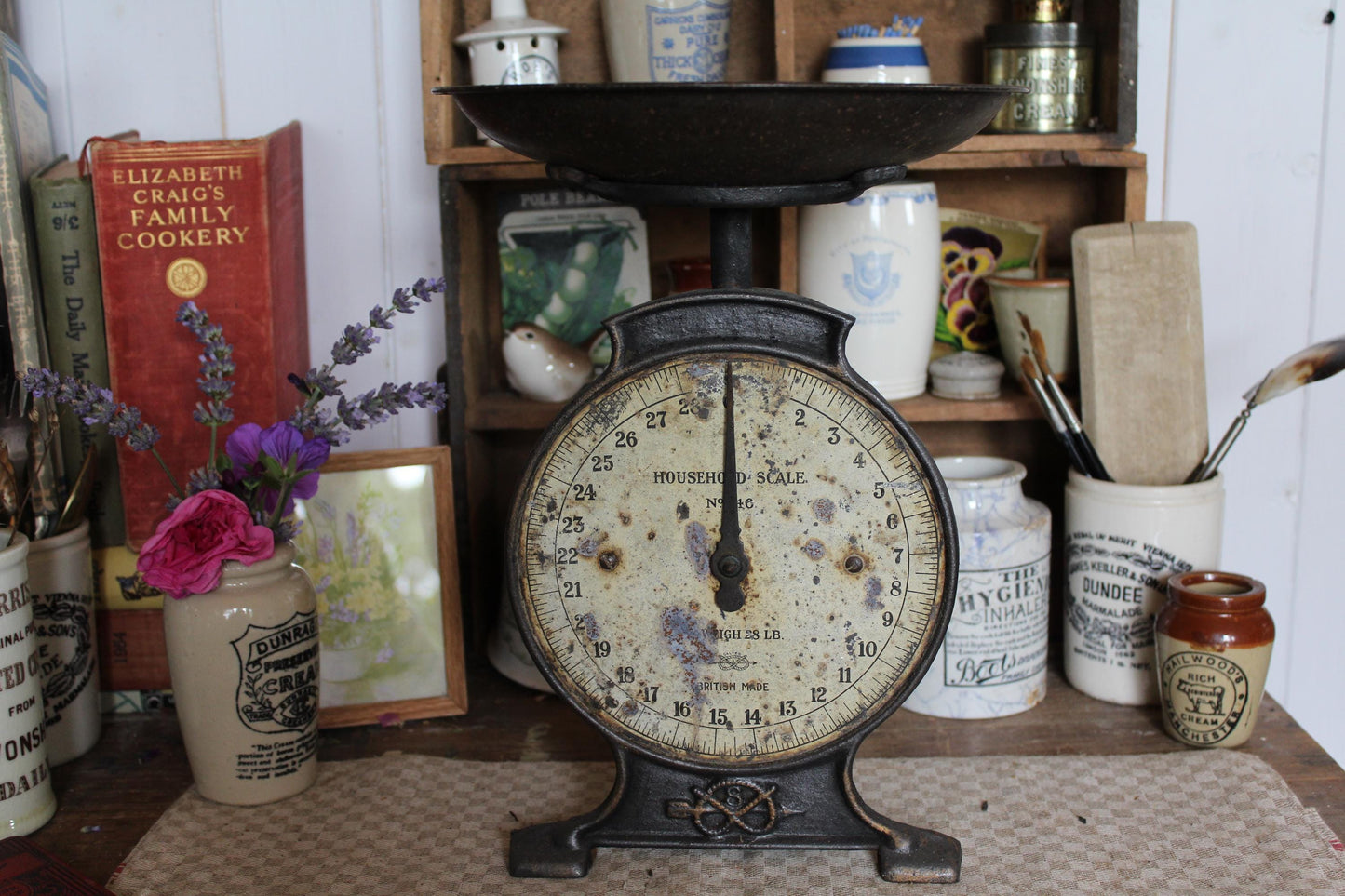 Vintage Kitchen Scale, Vintage Kitchen Scales, Farmhouse Scale, Rustic Antique Weighing Scales, Salter Household Scales, English Scale