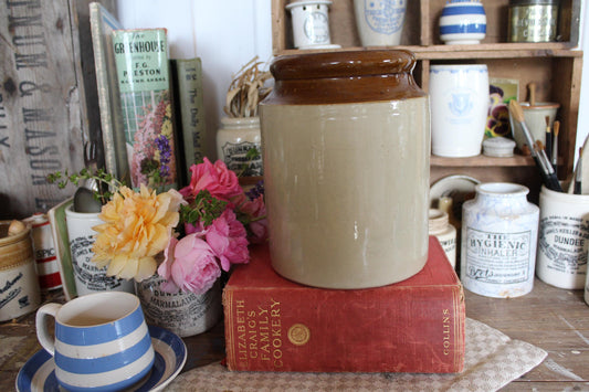 Vintage Stoneware Pot, Stoneware Pot, Vintage Stoneware Jar, Kitchen Jar, Utensil Pot, Vintage Utensil Pot, Vintage jar, Farmhouse Decor