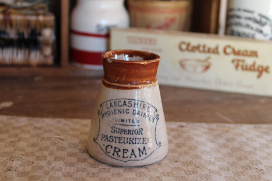 Antique Vintage Dairy Cream Pot, Antique Advertising Jar, Antique Jar, Cream Jar, Dairy Cream Pot, Antique Advertising Pot, Farmhouse Decor