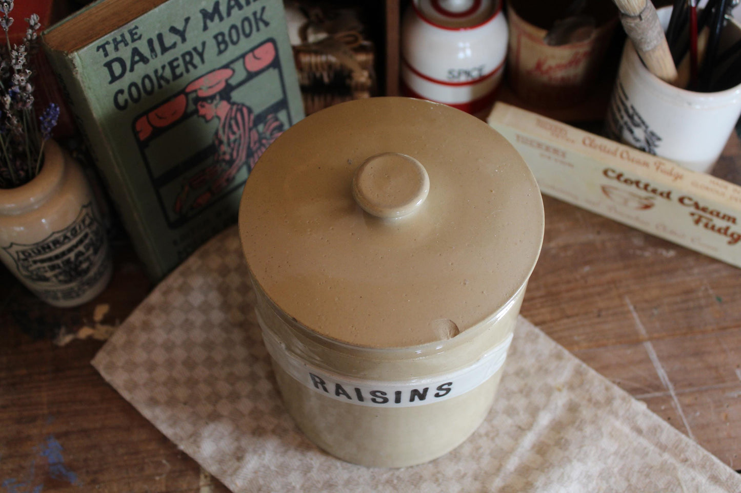 Rare Victorian Antique Jar, Vintage Stoneware Pot, Vintage Advertising Pot, Kitchen Jar, Bourne Denby Jar, Storage Jar, Kitchen Canister