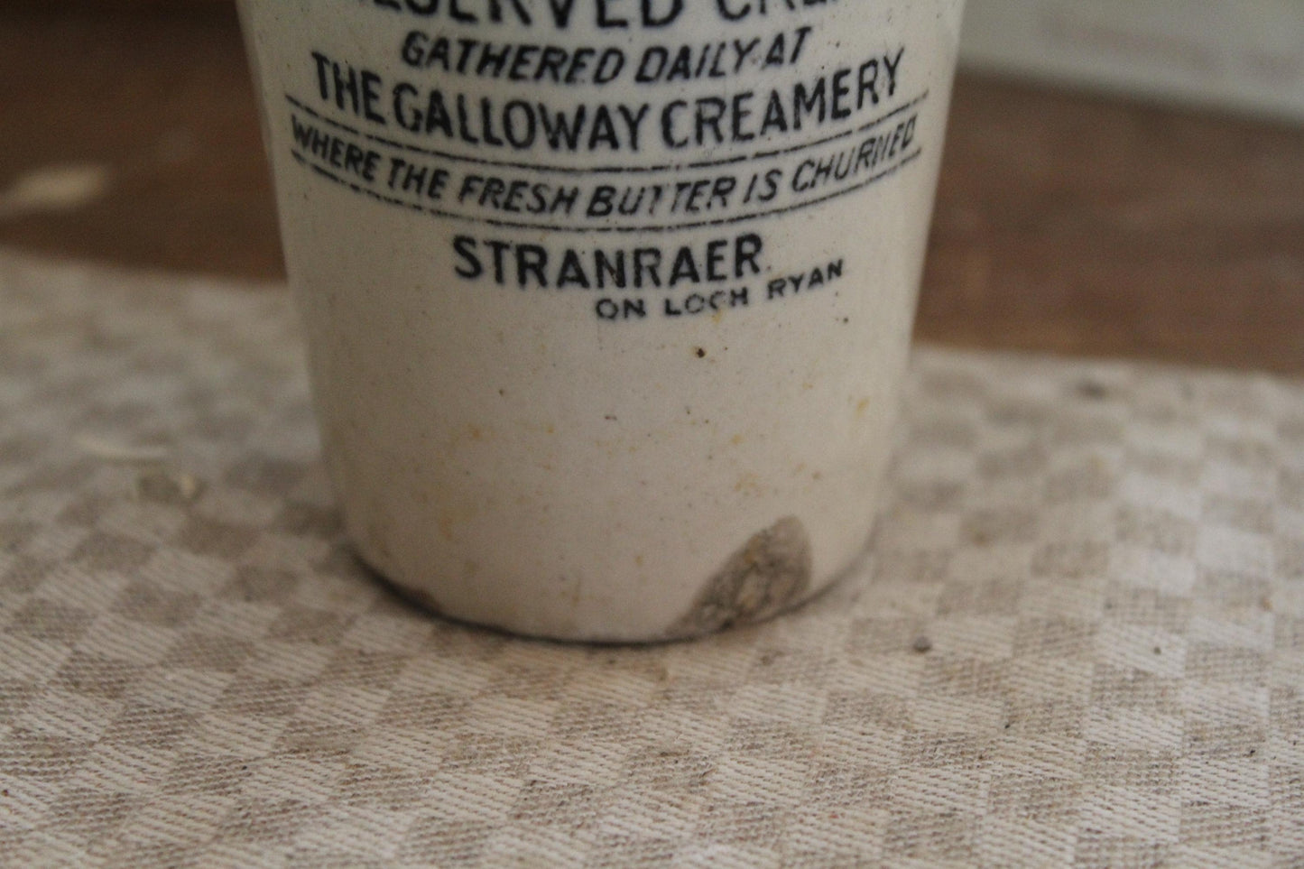 Rare Size XL Dairy Pot, Unusual Large Antique Jar, Scottish Cream Jar, Dairy Cream Pot, English advertising pot, Antique Advertising Pot