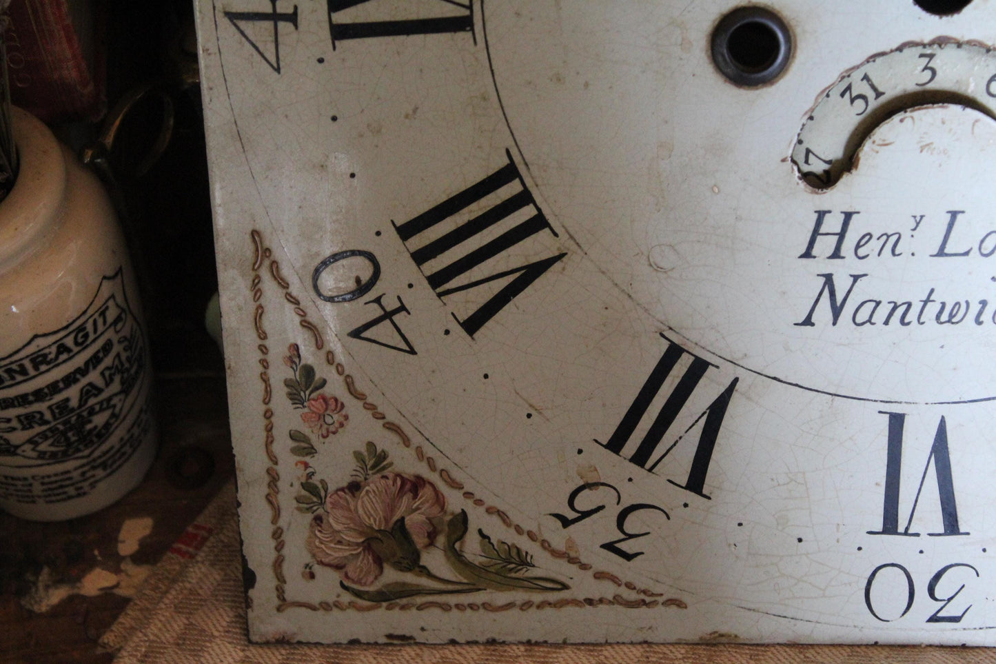 Stunning Antique Salvaged Grand Father Clock Face - Antique Clock Face - Vintage Clock Face - Antique Clock - Antique Clock Faces - English