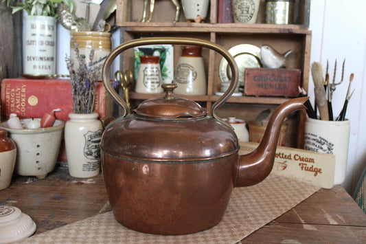 Antique Copper Kettle, Copper Kettle, Antique Copper Teapot, Antique Copper Tea Kettle, Copper stove Kettle, Antique kitchenware, Tea Kettle